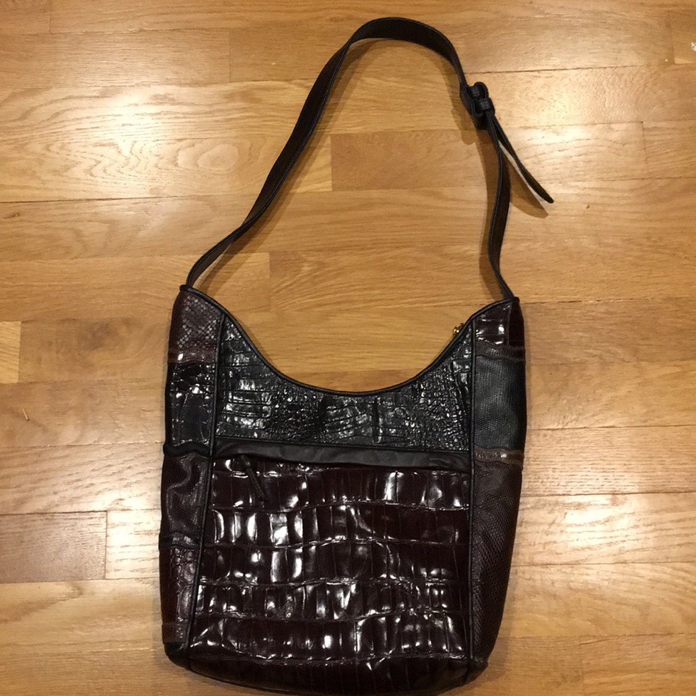 Sharif Mixed Media Adjustable Strap Slim Purse - Picture 2 of 7
